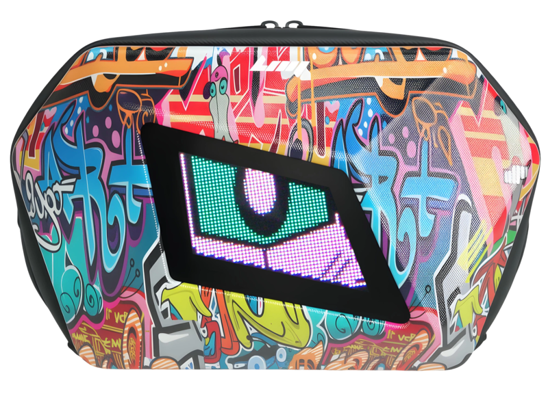 Smart LED Display Riding Crossbody Bag Graffiti Style