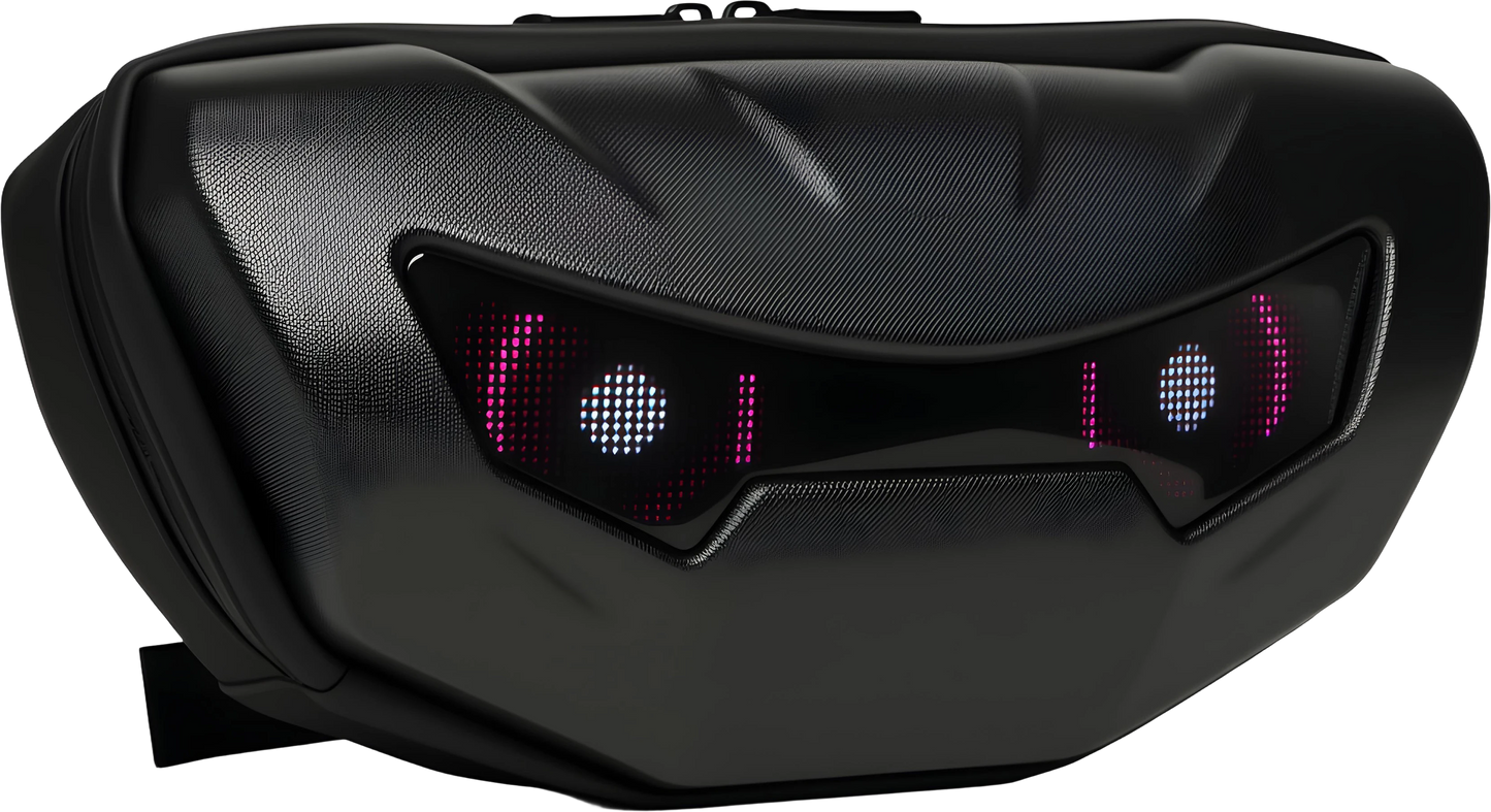 SCT-3 smart LED scooter bag USB charging and battery life detail