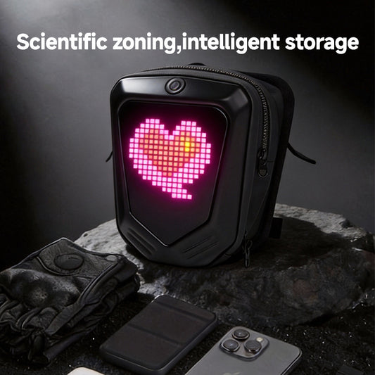 SCT-4 smart LED riding bag waterproof shell and turn signal indicator detail