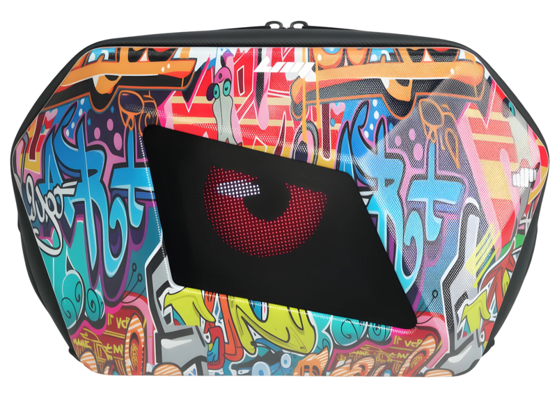 Smart LED Display Riding Crossbody Bag Graffiti Style