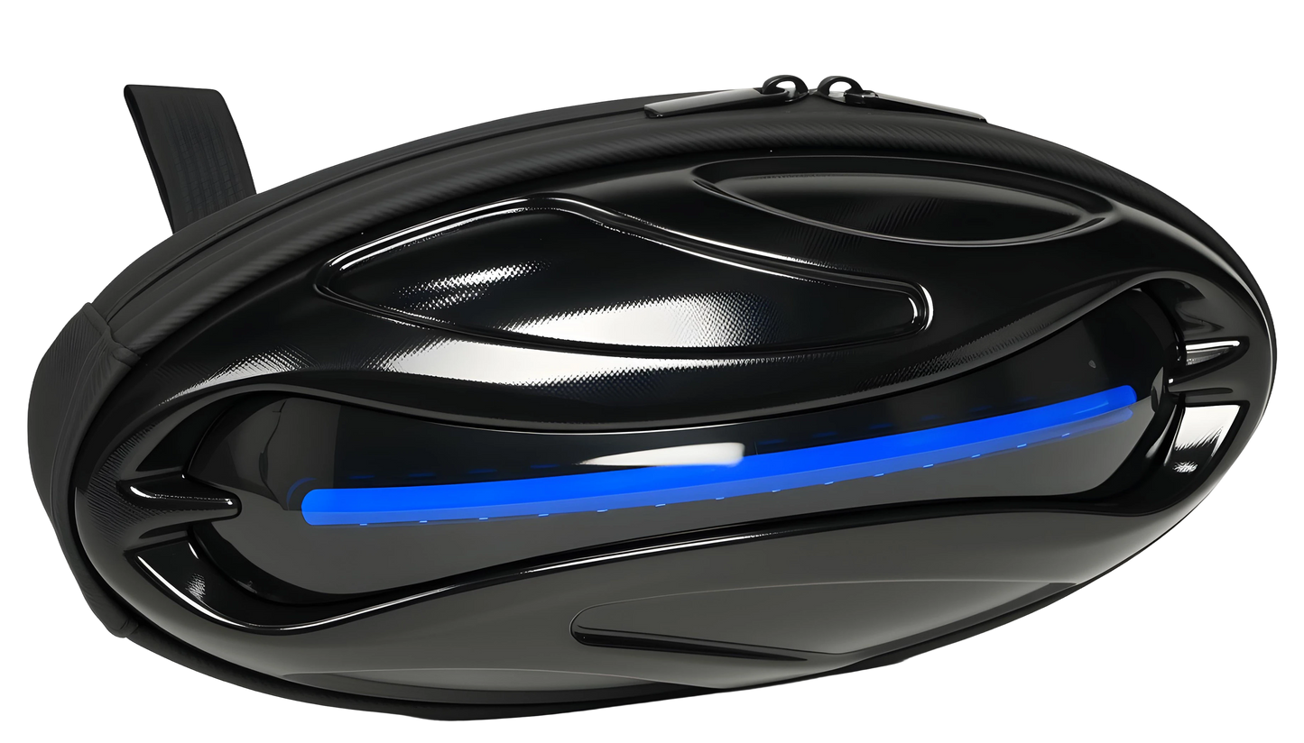 SCT-2 smart LED riding bag USB charging and waterproof rating detail